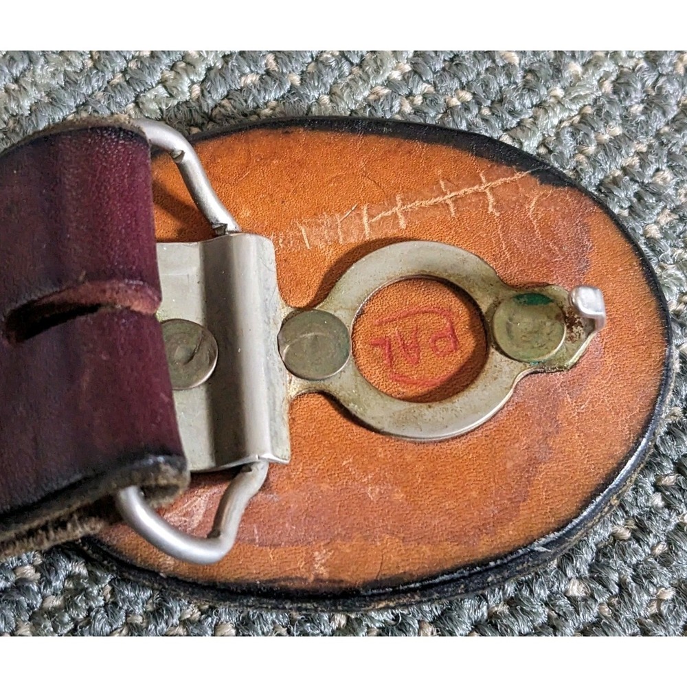 CAP Embossed & Painted Brown Leather Western Belt Horse Meadow 34" Long - Picture 3 of 8